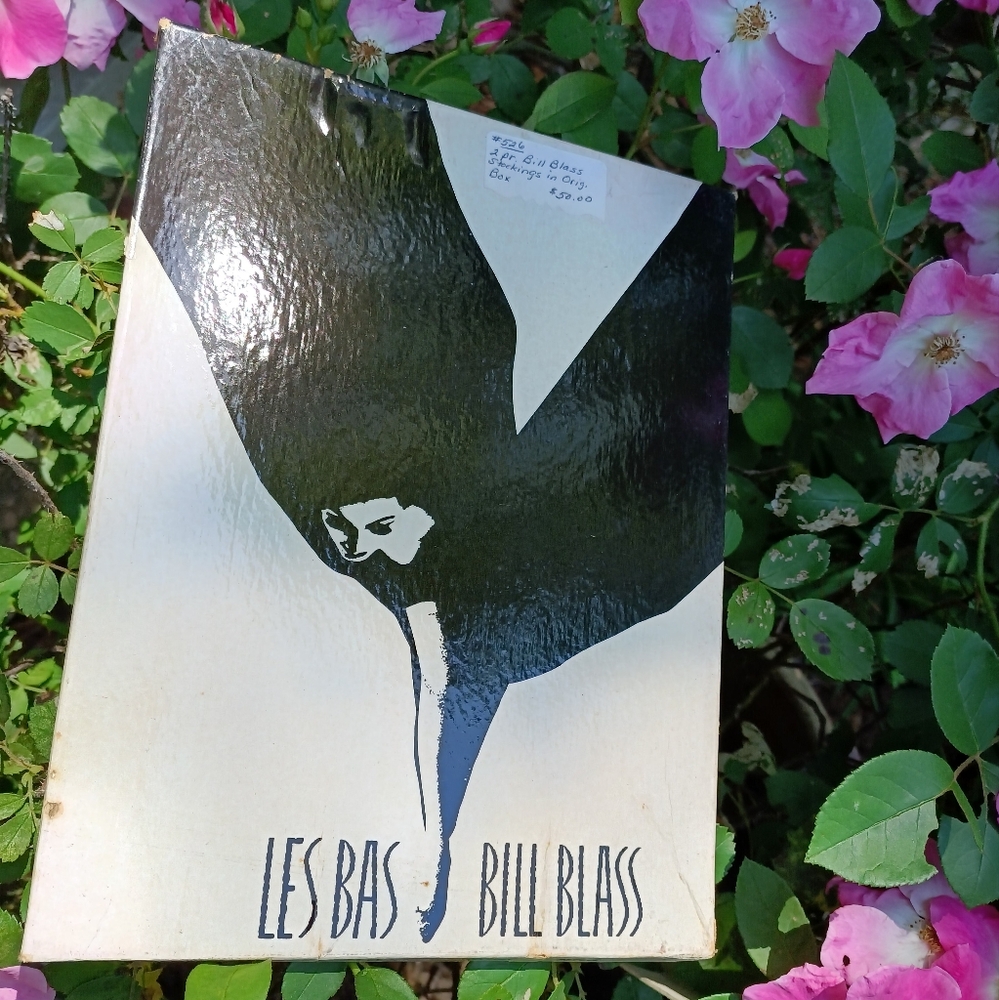TWO PAIRS OF VINTAGE "BILL BLASS" ALL NYLON  STOCKINGS, UNWORN IN ORIGINAL BOX!